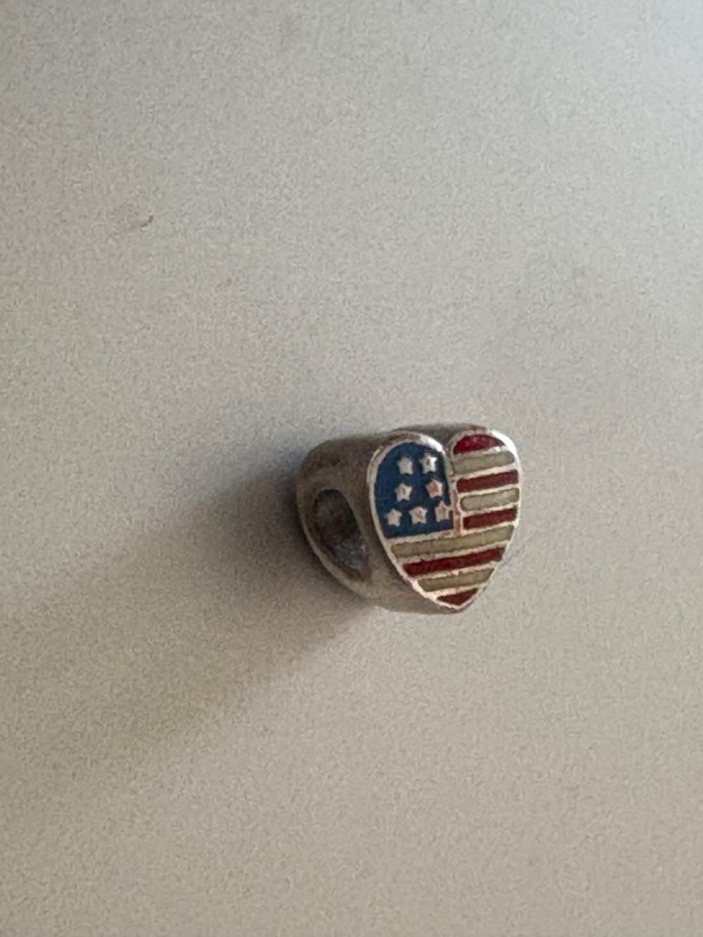 Authentic Pandora Sterling Silver USA Heart Flag Charm - Picture 6 of 7
